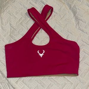BUCKED up sports bra